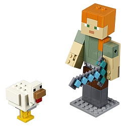 Конструктор Lego Minecraft Большие фигурки - Алекс с цыплёнком (Lego, 21149-L) - миниатюра